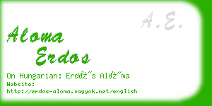 aloma erdos business card